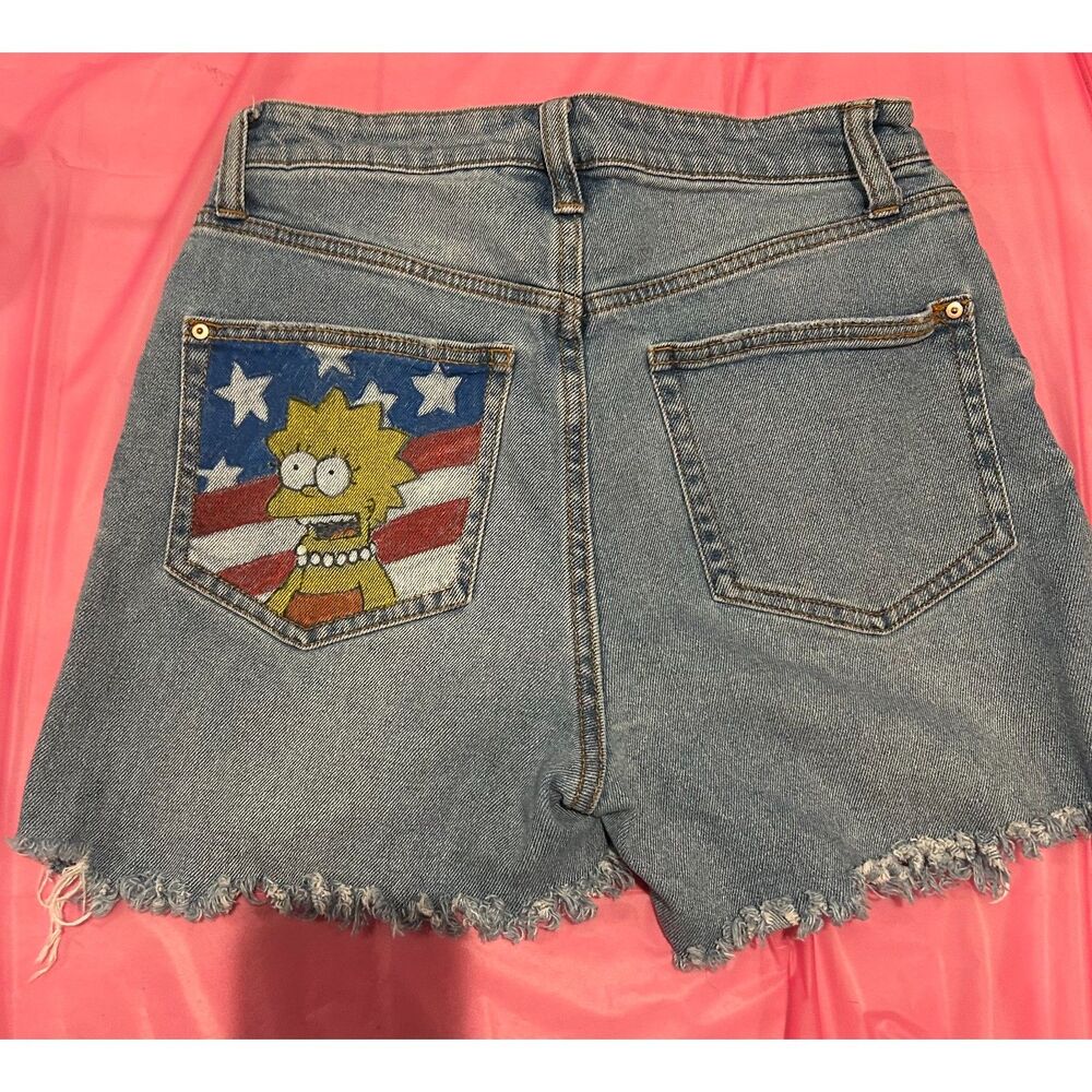 Lisa Simpson American Flag upcycled Shorts
